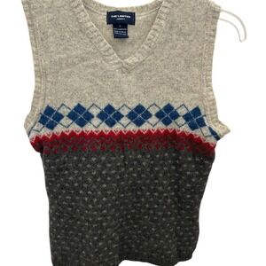 The Limited unisex Vintage lambswool‎ Argyle Sweater Vest Multicolor Size S